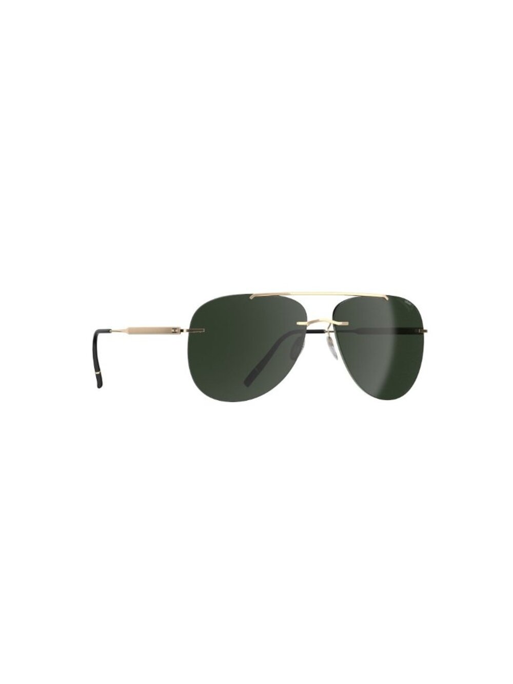 New Silhouette Men's Sunglasses Gold Green Lens Canatara Rimless 8751 7530 61